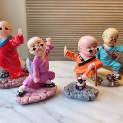 Set of Ceramic Asian Monk Figures/Figurines