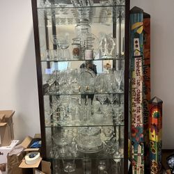 90"  tall lighted Curio Cabinet Display Case