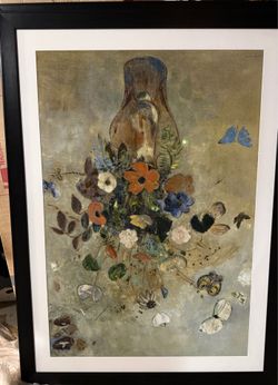 Large picture frame / flowers in a pot / 64x44