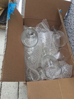 Clear Glass Wine Glasses Set