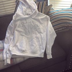 White Spider  Hoodie Bedazzled 