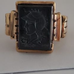 Real Gold 10kt, Onyx Ring,