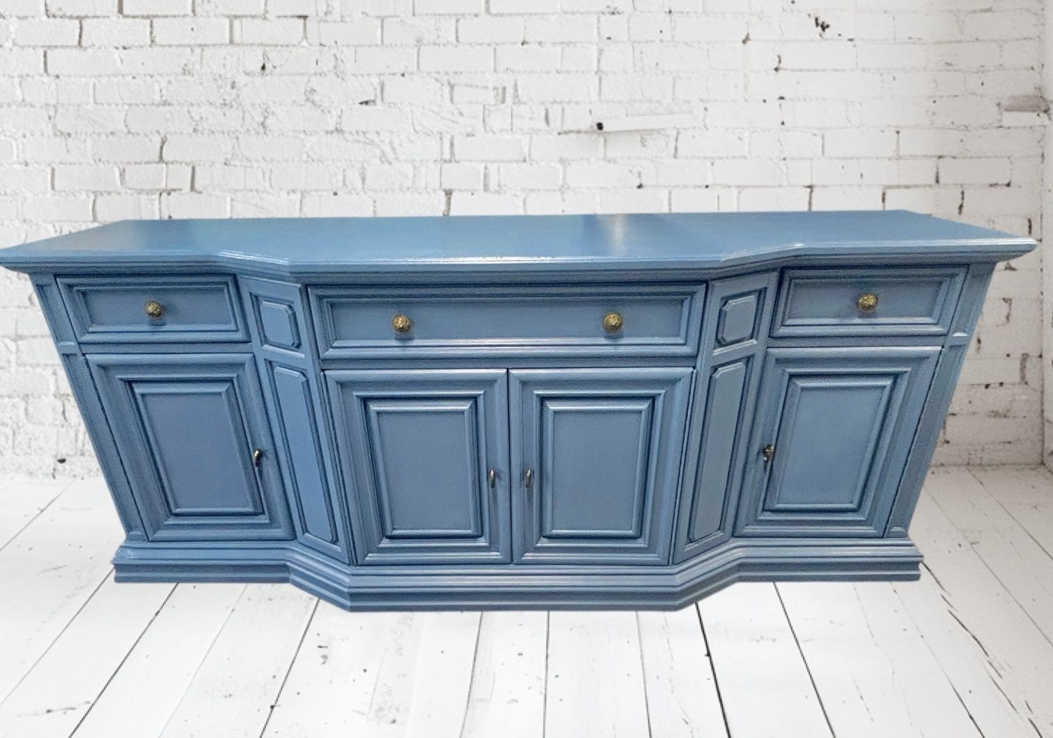 Custom painted Buffet/sideboard/TV console, solid wood piece