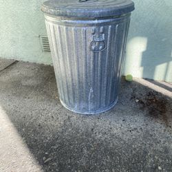 Galvanized trash can with lid 45gal 