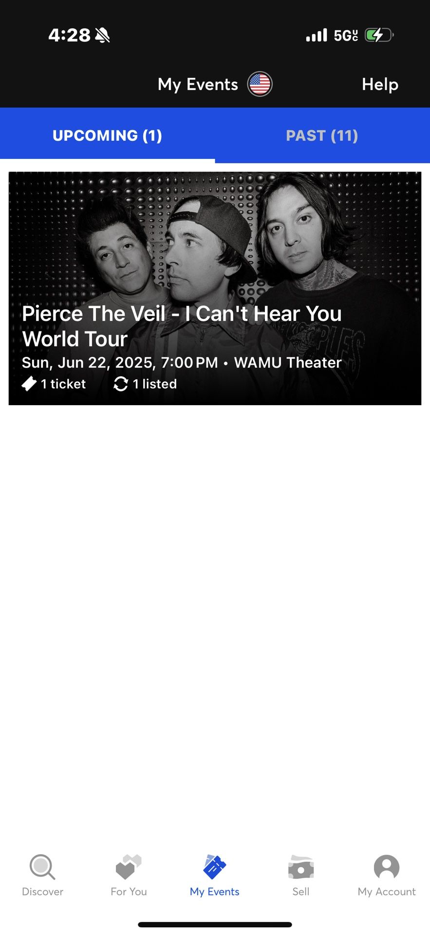 pierce the veil ticket wamu theater