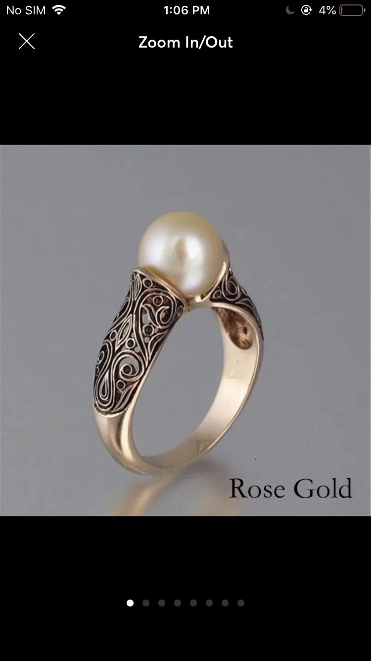 Vintage pearl gold plated ring women’s jewelry accessory fashion ring