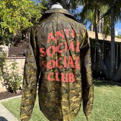 FOOTHILL RANCH- Anti Social Social Club - New -Small & Medium- Camo Snap Closure Windbreaker Jacket 