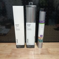 Cricut Smart Vinyl.   2 silver, 1 white