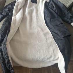 ASOS Long Fleeced Coat Black