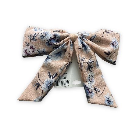 Pink Floral Bow-knot Design Hair Scrunchy