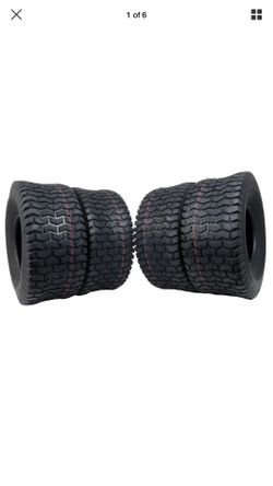 4 Set 15x6-6 Lawn Mower Tires 15x6-6 15x6x6 4PLY 6mm Tread Depth