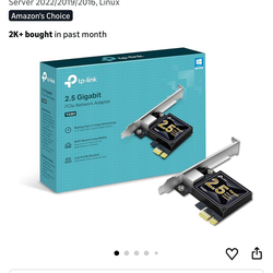TP-Link 2.5GB PCIe Network Card (TX201) – PCIe to 2.5 Gigabit Ethernet Network Adapter, Supports Windows 11/10/8.1/8/7, Win Server 2022/2019/2016, Lin