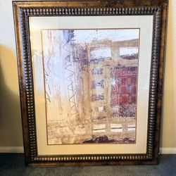 Large Framed Abstract Wall Art – Neutral Modern Decor Statement Piece