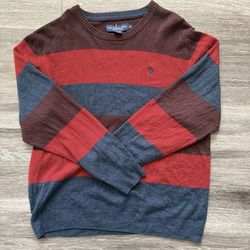 US Polo Association Men's Red/navy Stripes Luxury Feel Sweater  XL