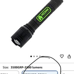 KODIAK Tactical Flashlight, 3500 Lumen Compact LED Flashlight with Rubber Coated Grip, High Power Work Light for Camping, Hiking, Outdoors – 2 Light M