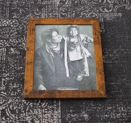 Framed Vintage Photo Print - Native American Father & Daughter (8x10)
