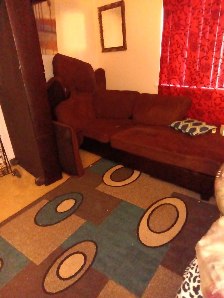 3 Piece Sectional And Rug Included