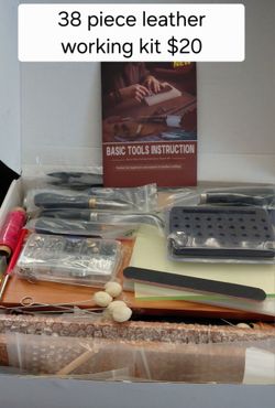 Open box 38 Piece Leather working kit