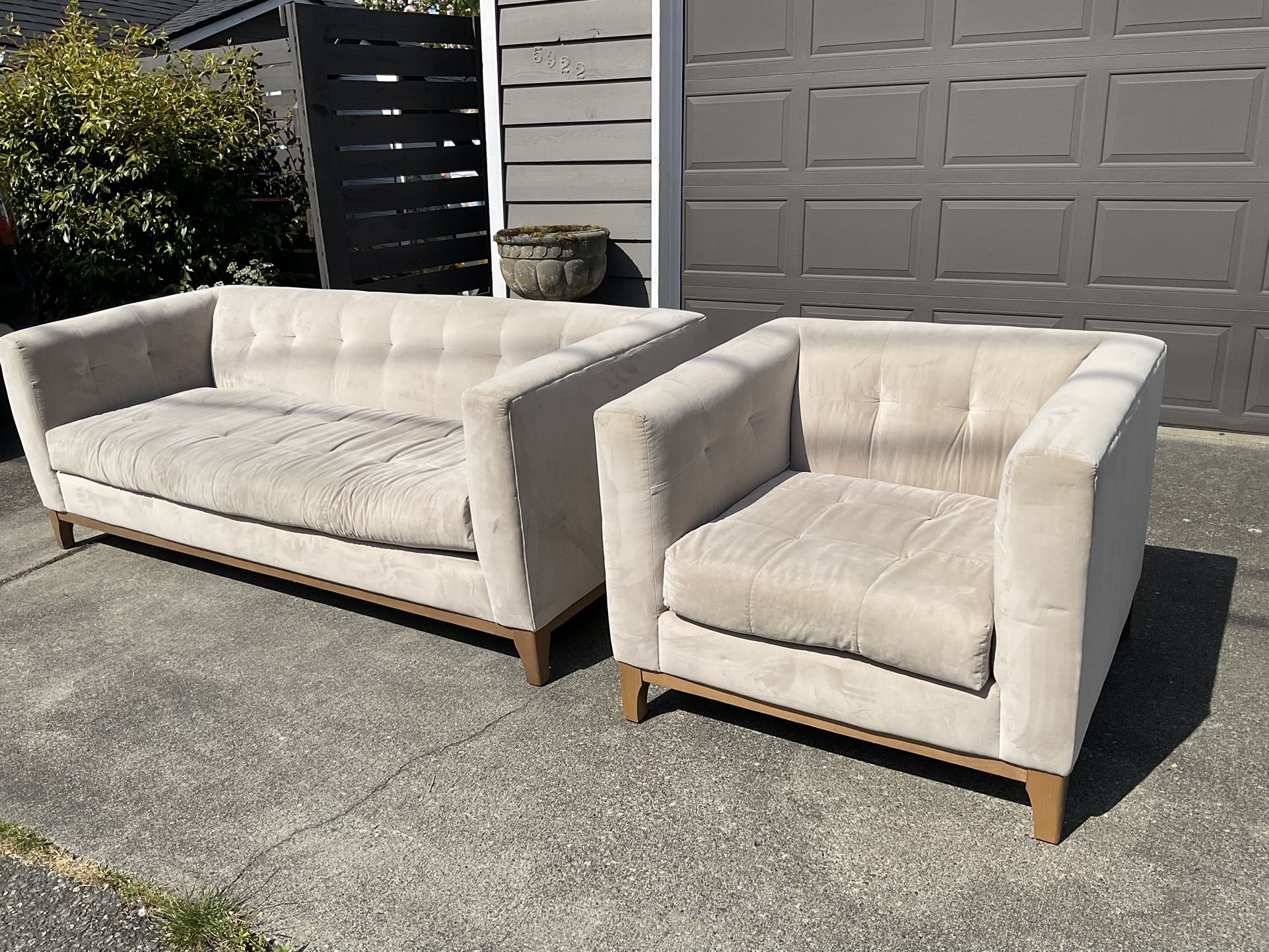 Velvet Sofa Chair Set
