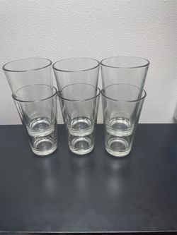 Set of 6 Clear Glass Tumblers
