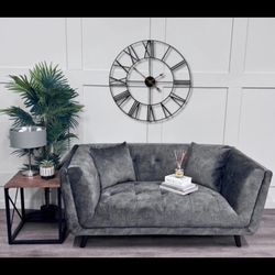 Elevate Your Space with Chic Metallic Grey Comfort! - New in box