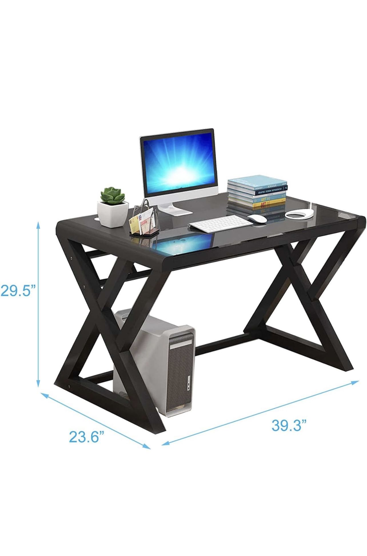 WHITE AND BLACK GLASS DESK for Sale in Huntington Beach, CA OfferUp