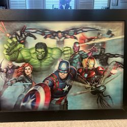 Framed Marvel Avengers Poster - 28”x21” Superhero Wall Art