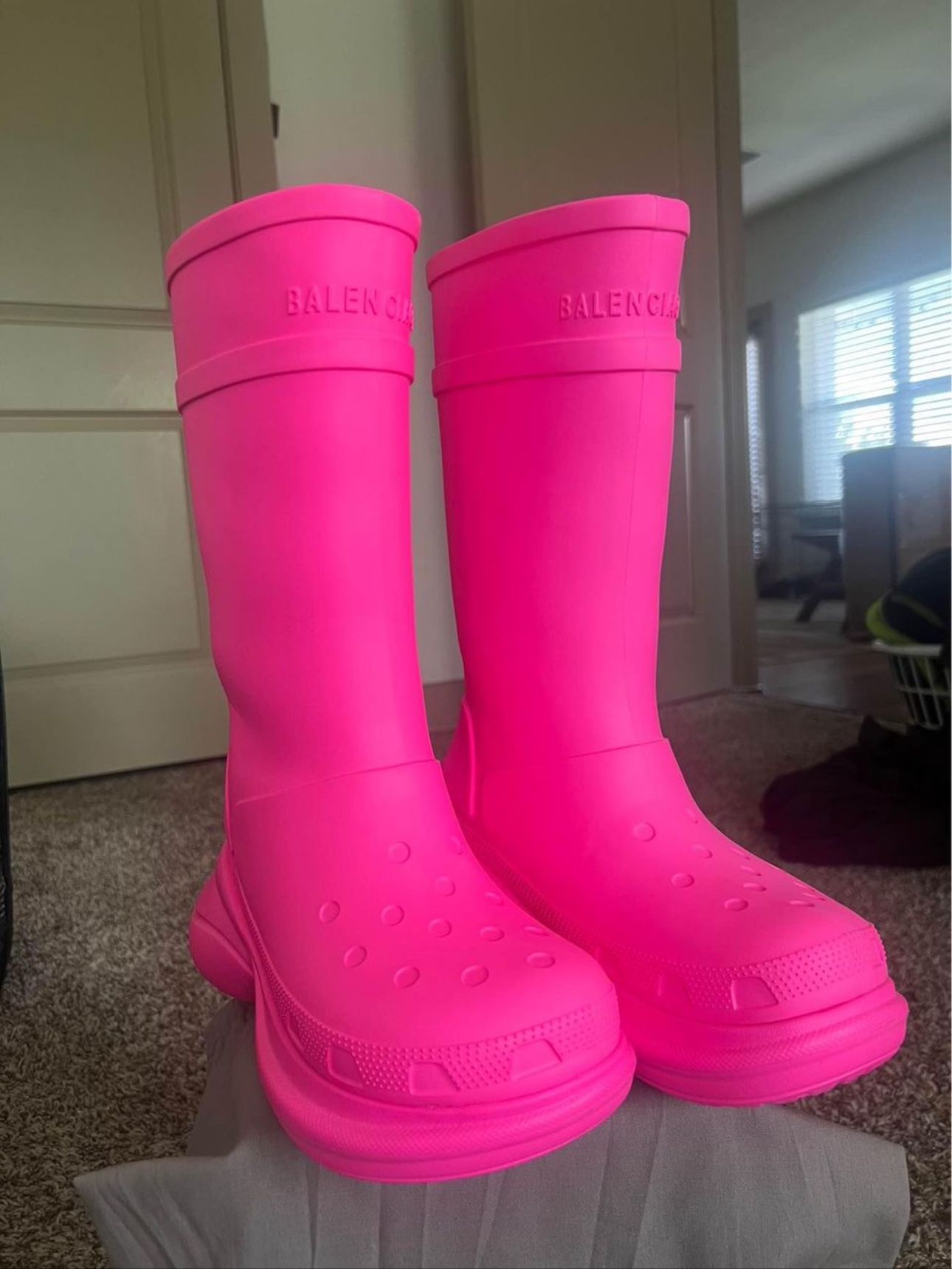 Pink Balenciaga Boots (Crocs)