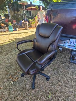 Executive Swivel Office Chair Espresso Brown Height Adjustable