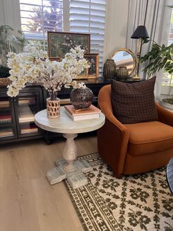 24 inch round wood side table