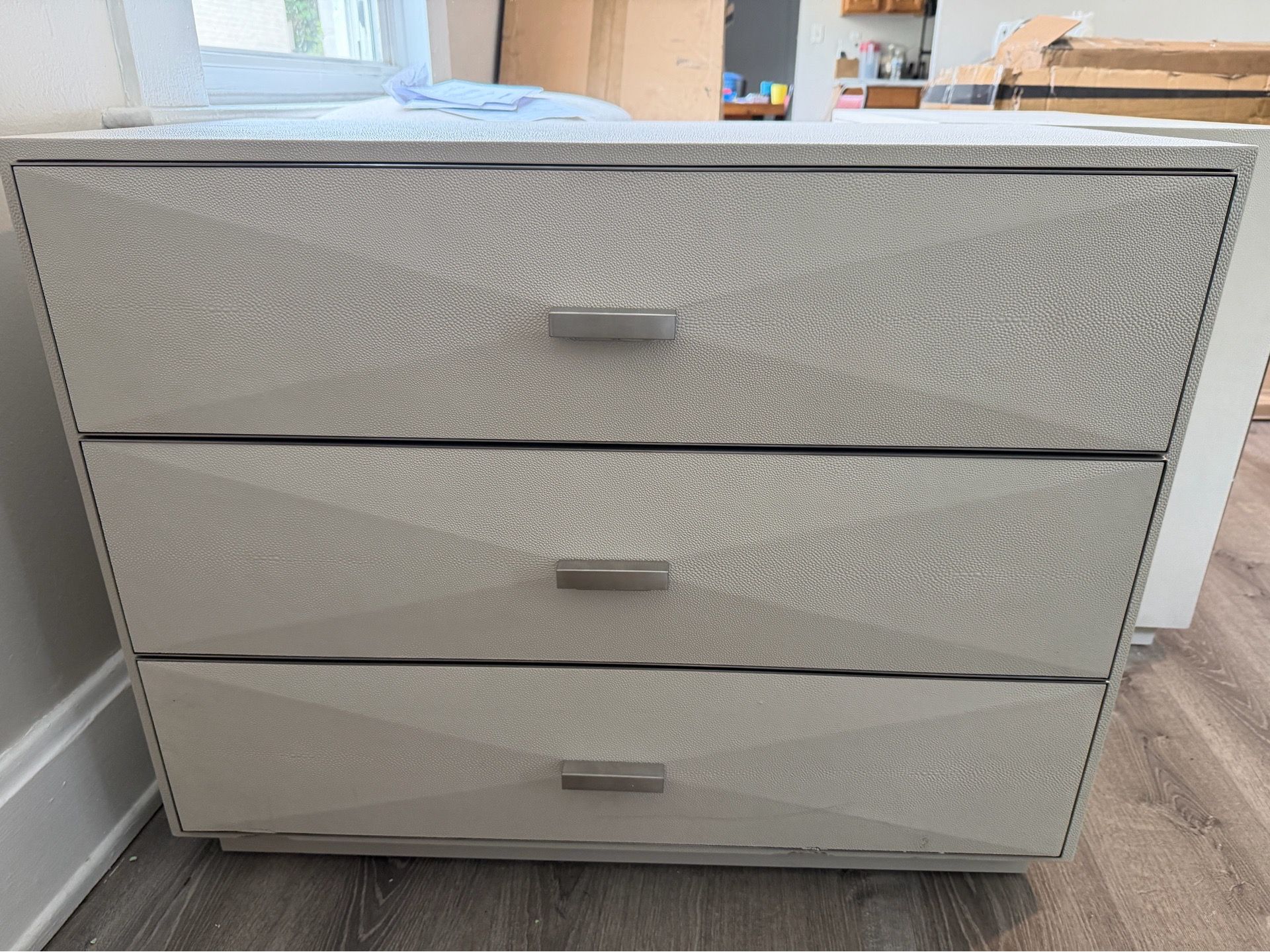 Pair of Oversized Designer 3 Drawer Nightstands, Bachelor Chests