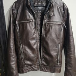 GUESS Mens Leather Jacket Small