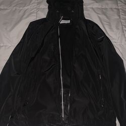 Calvin Klein SIZE MEDIUM Black Windbreaker Wind Breaker Jacket Coat Raincoat Rain Coat Hoodie Buzo Chaqueta Abrigo Chumpa Cardigan Sweater Sueter