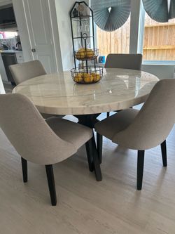 Stunning 5-Piece Granite Dining Set