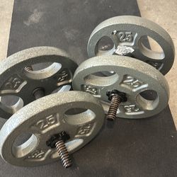 Standard weight plate dumbbells 50 lbs
