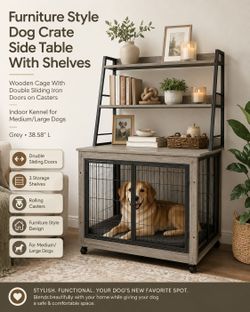 FURNITURE  DOG CRATE  , Gray