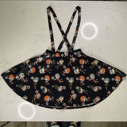 Hot Topic Haikyu!! Black Anime Skirt with Suspenders Size Small