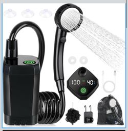 Portable Camping Shower 6000mAh Rechargeable – 4 Spray Mode