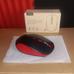 seenda Wireless Mouse, 2.4G Wireless Computer Mouse with Nano Receiver Red & Black