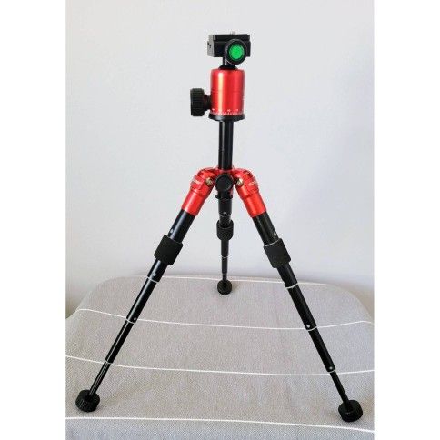 Aluminum Compact Lightweight Mini Desktop Tabletop Tripod, Red