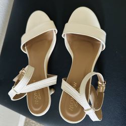 Elegant Beige Angle Tie Heels (8cm/3.15inch)