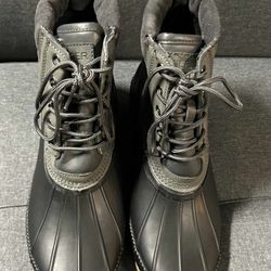 Tommy Hilfiger Duck Boots Rain Faux Leather Grey Men's Shoes Size 10