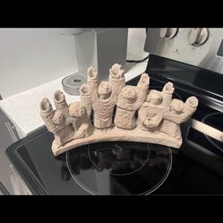 Vintage Austin Production Ellen Lord 1965 cast stone Menorah 