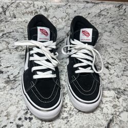 Vans Sk8-Hi Pro Classics Skate Shoes Sneakers Black/White Suede Mens Size 8