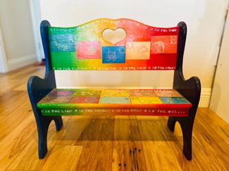 Toddler Solid Wooden ABC Art Bench