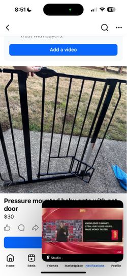 Walk through baby gate with pet door