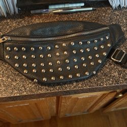 Black Studded Waist Bag