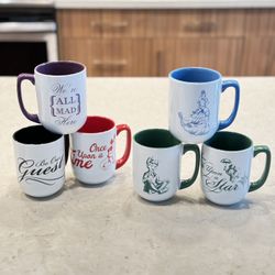 Set Of Disney Character Collectible Mugs
