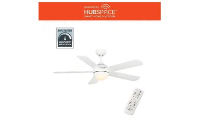 Morland 52 in. Smart Indoor/Covered Outdoor Matte White Ceiling Fan with Remote and Integrated LED 