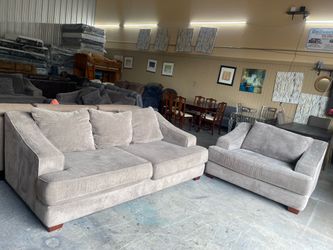 Sofa & loveseat and gray sectional each